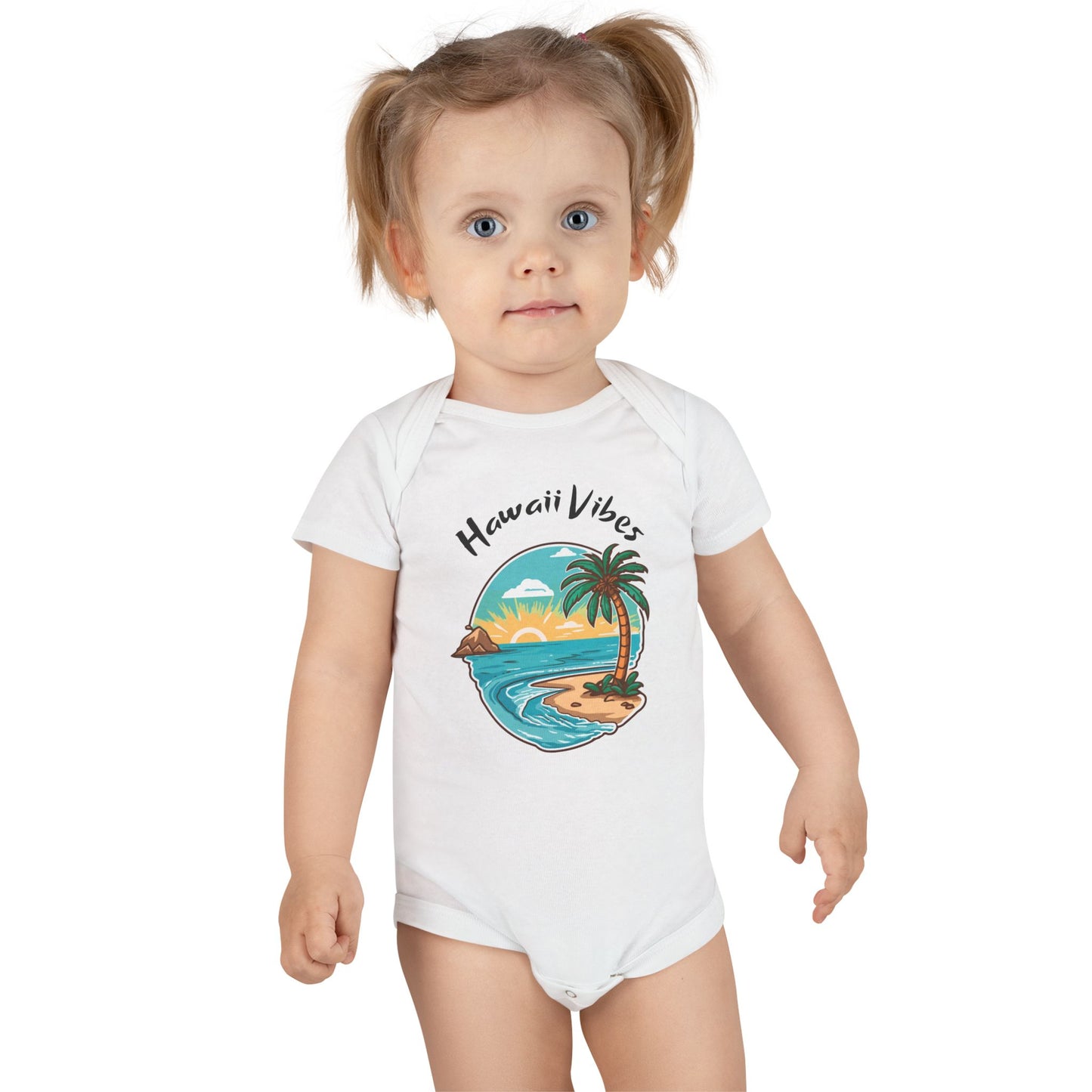 Hawaii Vibes Organic Baby Bodysuit - Cute Infant Onesie for Summer Fun