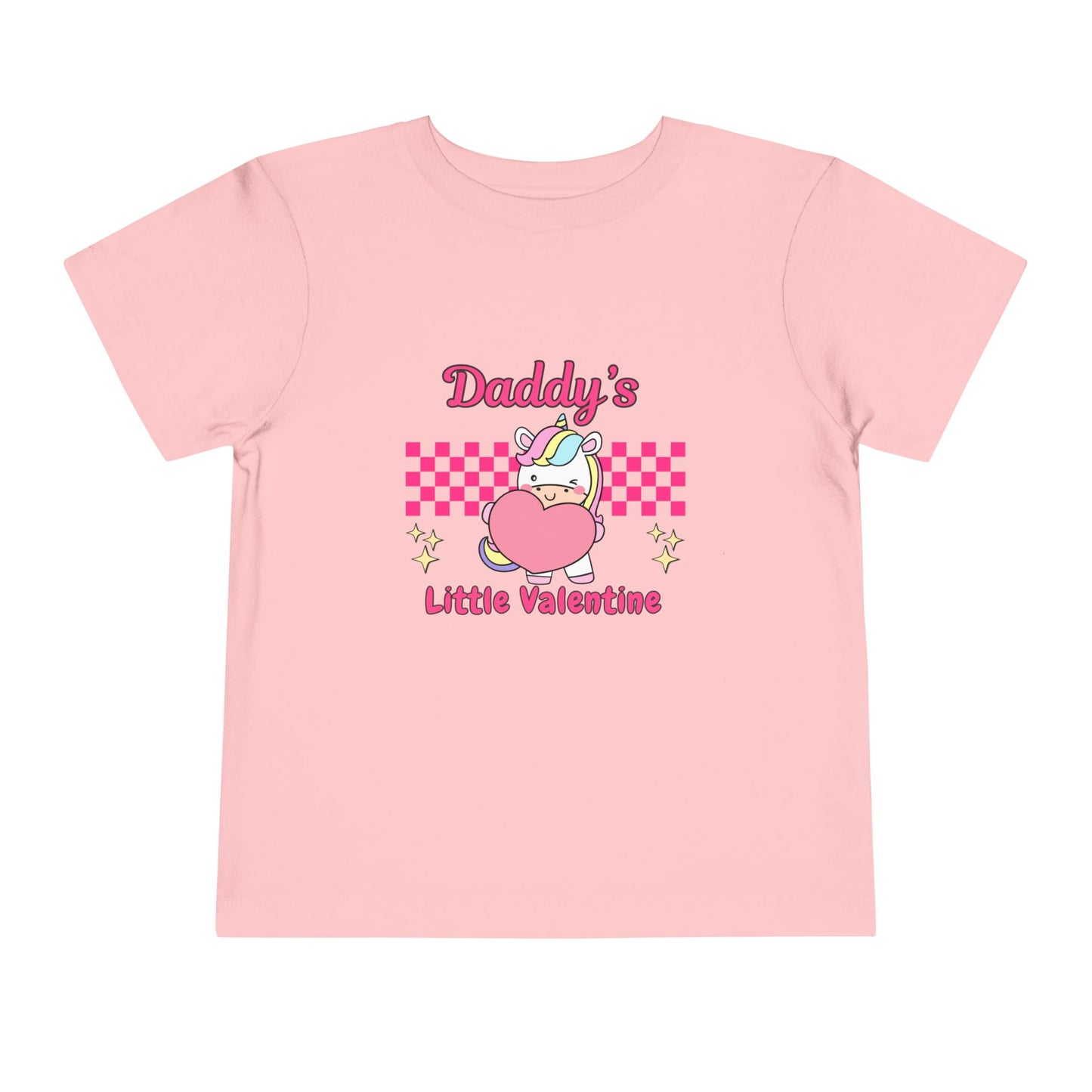 Toddler Valentine's Day Tee, Daddy's Little Valentine Shirt, Kids Unicorn Heart Top, Toddler T-Shirt