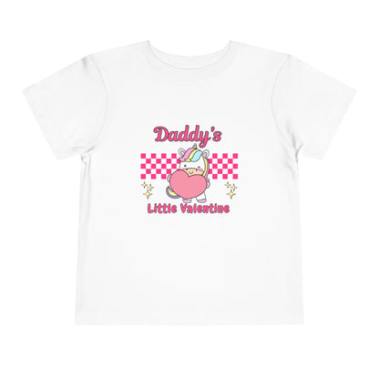 Toddler Valentine's Day Tee, Daddy's Little Valentine Shirt, Kids Unicorn Heart Top, Toddler T-Shirt