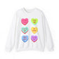 Valentine's Day Candy Heart Sweatshirt, Valentine's Gift, Love Sweatshirt, Romantic Apparel, Heart Graphic Sweater