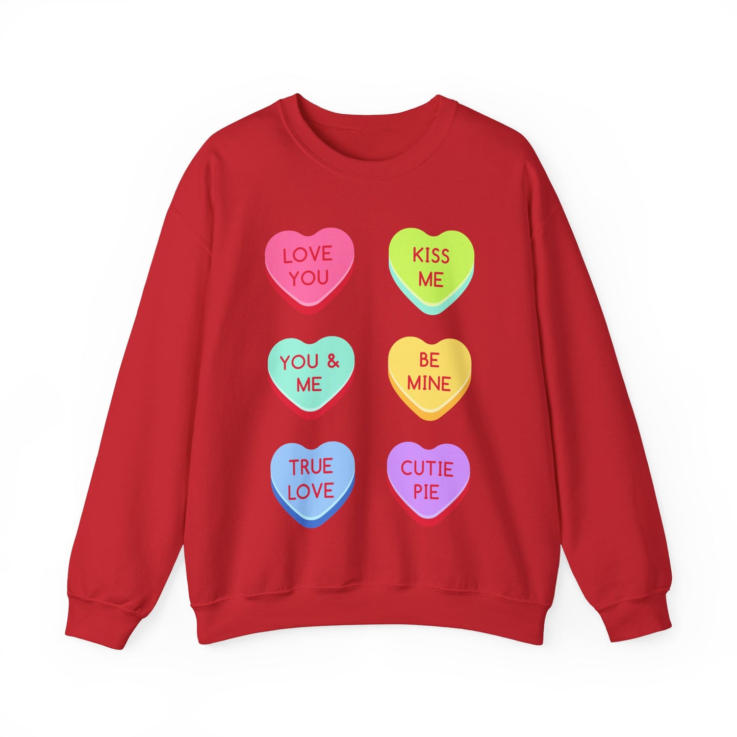 Valentine's Day Candy Heart Sweatshirt, Valentine's Gift, Love Sweatshirt, Romantic Apparel, Heart Graphic Sweater